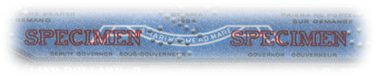 Bank of Canada $5 Specimen Signature Panel